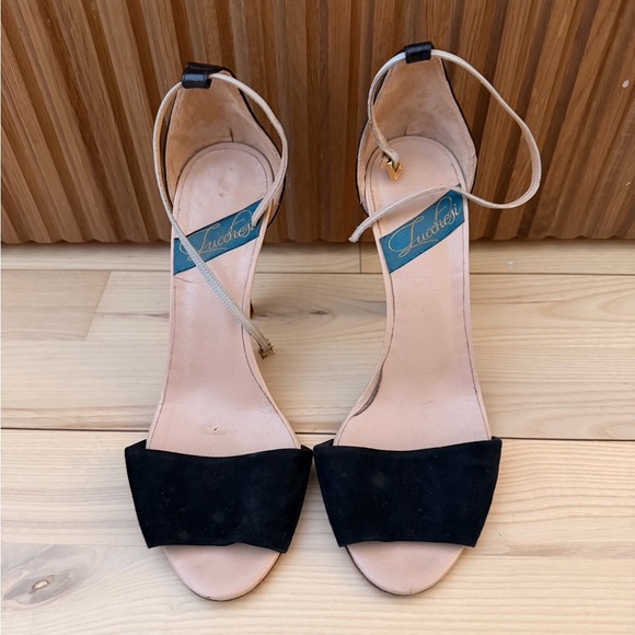Lucchesi Black and Cream Heels